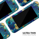 Gold Flaked Teal Oil // Skin Decal Wrap Kit for Nintendo Switch Console & Dock, Joy-Cons, Pro Controller, Lite, 3DS XL, 2DS XL, DSi, or Wii - Vinyl Skin Wrap for Nintendo Switch 2, OLED, Lite, Pro Controller, Wii & Classic Handhelds