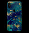 Gold Flaked Teal Oil - iPhone XS MAX, XS/X, 8/8+, 7/7+, 5/5S/SE Skin-Kit (All iPhones Available)