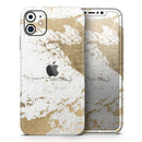 Gold Foiled Marble v1  - Protective Skin Wrap & Decal – Compatible with iPhone SE to iPhone 17 Pro Max (All Models)