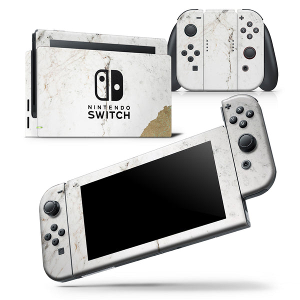 Gold Foiled Marble v2 - Skin Wrap Decal for Nintendo Switch Lite Console & Dock - 3DS XL - 2DS - Pro - DSi - Wii - Joy-Con Gaming Controller