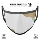 Gold Foiled White v1 - Made in USA Mouth Cover Unisex Anti-Dust Cotton Blend Reusable & Washable Face Mask with Adjustable Sizing for Adult or Child