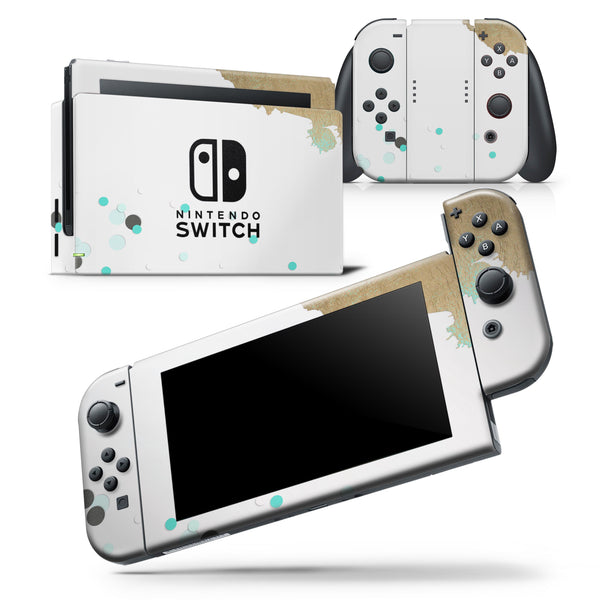 Gold Foiled White v3 - Skin Wrap Decal for Nintendo Switch Lite Console & Dock - 3DS XL - 2DS - Pro - DSi - Wii - Joy-Con Gaming Controller
