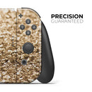 Gold Glimmer V2 // Skin Decal Wrap Kit for Nintendo Switch Console & Dock, Joy-Cons, Pro Controller, Lite, 3DS XL, 2DS XL, DSi, or Wii - Vinyl Skin Wrap for Nintendo Switch 2, OLED, Lite, Pro Controller, Wii & Classic Handhelds