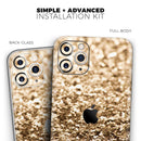 Gold Glimmer V2  - Protective Skin Wrap & Decal – Compatible with iPhone SE to iPhone 17 Pro Max (All Models)