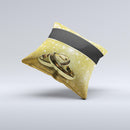 Gold Glitter with Intertwined Rings ink-Fuzed Decorative Throw Pillow