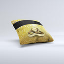Gold Glitter with Intertwined Rings ink-Fuzed Decorative Throw Pillow