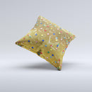 Gold Hearts and Confetti Pattern ink-Fuzed Decorative Throw Pillow