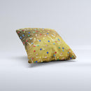 Gold Hearts and Confetti Pattern ink-Fuzed Decorative Throw Pillow