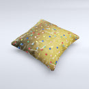 Gold Hearts and Confetti Pattern ink-Fuzed Decorative Throw Pillow