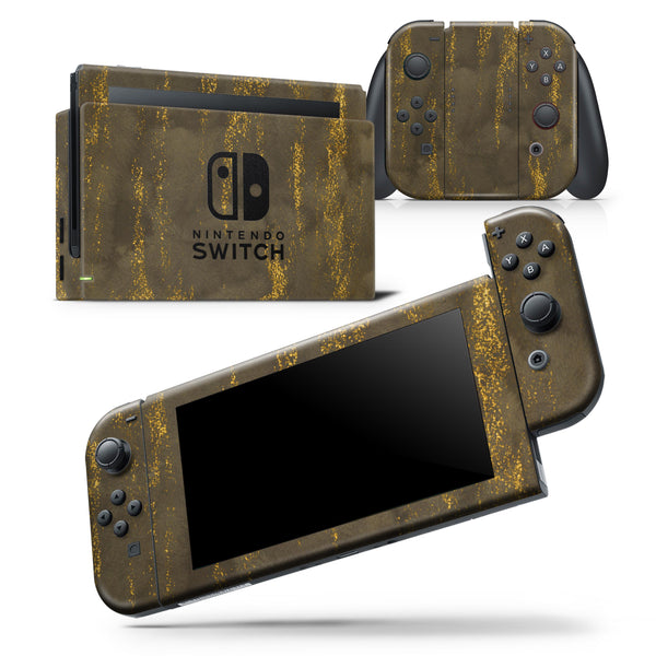 Gold Icicles over Dark Fog - Skin Wrap Decal for Nintendo Switch Lite Console & Dock - 3DS XL - 2DS - Pro - DSi - Wii - Joy-Con Gaming Controller