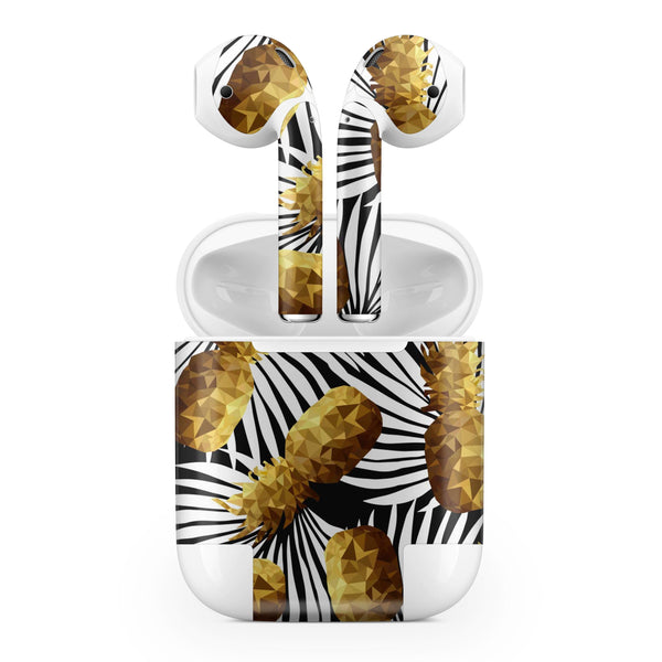 Gold Pineapple Express - Full Body Skin Decal Wrap Kit for the Wireless Bluetooth Apple Airpods Pro, AirPods Gen 1 or Gen 2 with Wireless Charging