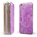 Gold Polka Dots Over Grungy Pink Surface iPhone 6/6s or 6/6s Plus 2-Piece Hybrid INK-Fuzed Case
