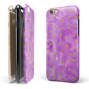 Gold Polka Dots Over Grungy Pink Surface iPhone 6/6s or 6/6s Plus 2-Piece Hybrid INK-Fuzed Case
