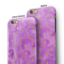 Gold Polka Dots Over Grungy Pink Surface iPhone 6/6s or 6/6s Plus 2-Piece Hybrid INK-Fuzed Case
