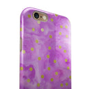 Gold Polka Dots Over Grungy Pink Surface iPhone 6/6s or 6/6s Plus 2-Piece Hybrid INK-Fuzed Case