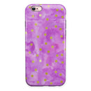 Gold Polka Dots Over Grungy Pink Surface iPhone 6/6s or 6/6s Plus 2-Piece Hybrid INK-Fuzed Case