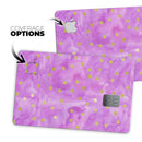 Gold Polka Dots Over Grungy Pink Surface - Premium Protective Decal Skin-Kit for the Apple Credit Card
