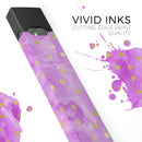 Gold Polka Dots Over Grungy Pink Surface - Premium Decal Protective Skin-Wrap Sticker compatible with the Juul Labs vaping device