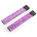 Gold Polka Dots Over Grungy Pink Surface - Premium Decal Protective Skin-Wrap Sticker compatible with the Juul Labs vaping device