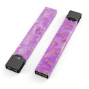 Gold Polka Dots Over Grungy Pink Surface - Premium Decal Protective Skin-Wrap Sticker compatible with the Juul Labs vaping device