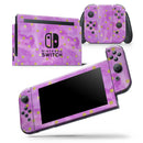 Gold Polka Dots Over Grungy Pink Surface - Vinyl Skin Wrap for Nintendo Switch 2, OLED, Lite, Pro Controller, Wii & Classic Handhelds