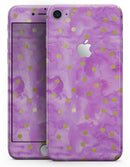 Gold Polka Dots Over Grungy Pink Surface - Skin-kit for the iPhone 8 or 8 Plus