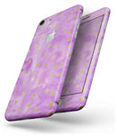 Gold Polka Dots Over Grungy Pink Surface - Skin-kit for the iPhone 8 or 8 Plus