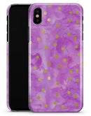 Gold Polka Dots Over Grungy Pink Surface - iPhone X Clipit Case