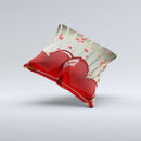 Gold Ribbon Love Hearts ink-Fuzed Decorative Throw Pillow