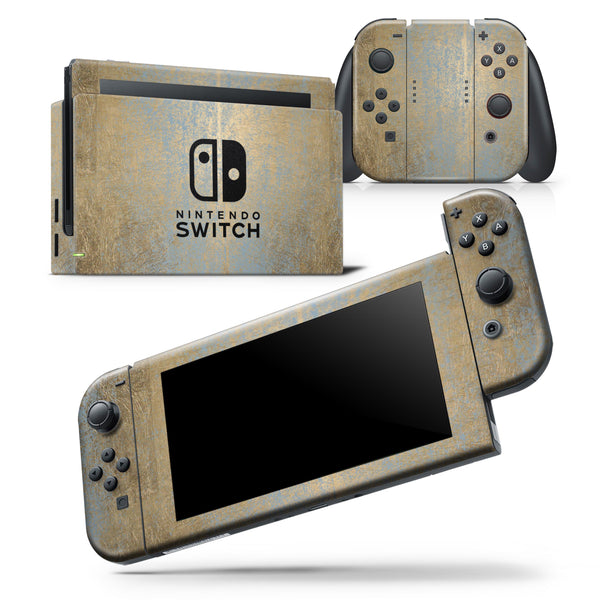 Gold Scratched Foil v1 - Skin Wrap Decal for Nintendo Switch Lite Console & Dock - 3DS XL - 2DS - Pro - DSi - Wii - Joy-Con Gaming Controller