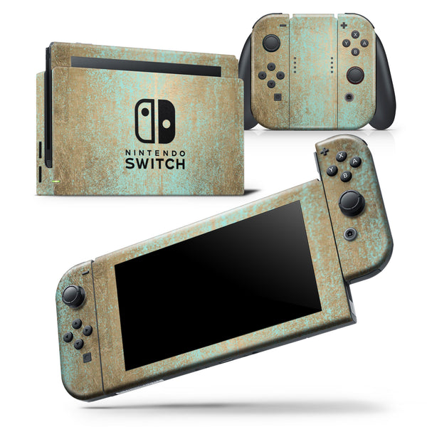 Gold Scratched Foil v4 - Skin Wrap Decal for Nintendo Switch Lite Console & Dock - 3DS XL - 2DS - Pro - DSi - Wii - Joy-Con Gaming Controller