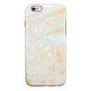 Gold Slate Marble Surface V18 iPhone 6/6s or 6/6s Plus 2-Piece Hybrid INK-Fuzed Case
