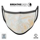 Gold Slate Marble Surface V18 - Made in USA Mouth Cover Unisex Anti-Dust Cotton Blend Reusable & Washable Face Mask with Adjustable Sizing for Adult or Child