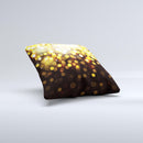 Gold Unfocused Orbs of Light ink-Fuzed Decorative Throw Pillow