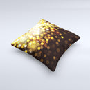Gold Unfocused Orbs of Light ink-Fuzed Decorative Throw Pillow