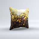 Gold Unfocused Orbs of Light ink-Fuzed Decorative Throw Pillow