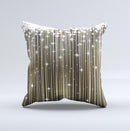 Gold & White Shimmer Strips Ink-Fuzed Decorative Throw Pillow