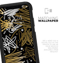 Gold and Black Squiggly - Skin Kit for the iPhone OtterBox Cases