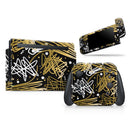 Gold and Black Squiggly // Skin Decal Wrap Kit for Nintendo Switch Console & Dock, Joy-Cons, Pro Controller, Lite, 3DS XL, 2DS XL, DSi, or Wii - Vinyl Skin Wrap for Nintendo Switch 2, OLED, Lite, Pro Controller, Wii & Classic Handhelds