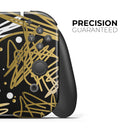 Gold and Black Squiggly // Skin Decal Wrap Kit for Nintendo Switch Console & Dock, Joy-Cons, Pro Controller, Lite, 3DS XL, 2DS XL, DSi, or Wii - Vinyl Skin Wrap for Nintendo Switch 2, OLED, Lite, Pro Controller, Wii & Classic Handhelds