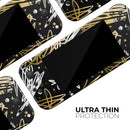 Gold and Black Squiggly // Skin Decal Wrap Kit for Nintendo Switch Console & Dock, Joy-Cons, Pro Controller, Lite, 3DS XL, 2DS XL, DSi, or Wii - Vinyl Skin Wrap for Nintendo Switch 2, OLED, Lite, Pro Controller, Wii & Classic Handhelds