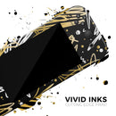 Gold and Black Squiggly // Skin Decal Wrap Kit for Nintendo Switch Console & Dock, Joy-Cons, Pro Controller, Lite, 3DS XL, 2DS XL, DSi, or Wii - Vinyl Skin Wrap for Nintendo Switch 2, OLED, Lite, Pro Controller, Wii & Classic Handhelds