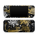 Gold and Black Squiggly // Vinyl Skin Wrap for Steam Deck OLED & Steam Deck (LCD) — Soft Matte or Ultra Gloss