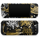 Gold and Black Squiggly // Vinyl Skin Wrap for Steam Deck OLED & Steam Deck (LCD) — Soft Matte or Ultra Gloss