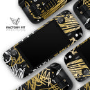 Gold and Black Squiggly // Vinyl Skin Wrap for Steam Deck OLED & Steam Deck (LCD) — Soft Matte or Ultra Gloss
