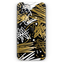 Gold and Black Squiggly  - Protective Skin Wrap & Decal – Compatible with iPhone SE to iPhone 17 Pro Max (All Models)
