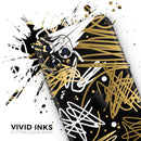 Gold and Black Squiggly  - Protective Skin Wrap & Decal – Compatible with iPhone SE to iPhone 17 Pro Max (All Models)