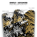Gold and Black Squiggly  - Protective Skin Wrap & Decal – Compatible with iPhone SE to iPhone 17 Pro Max (All Models)