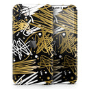 Gold and Black Squiggly  - Protective Skin Wrap & Decal – Compatible with iPhone SE to iPhone 17 Pro Max (All Models)