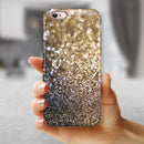 Gold and Black Unfocused Glimmering RainFall iPhone 6/6s or 6/6s Plus 2-Piece Hybrid INK-Fuzed Case